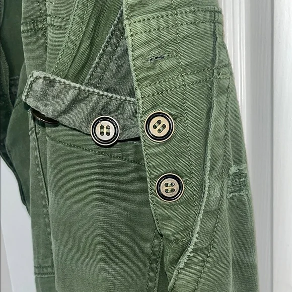 Anthropologie Green Overalls with Geometric Patches - Picture 9 of 12